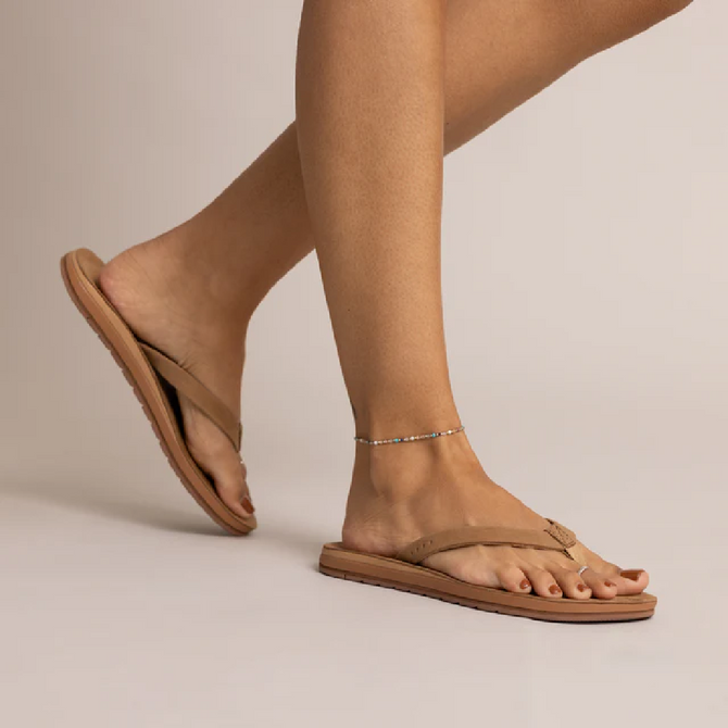 Reef Women’s Ojai Classic Slim Leather Flip Flops – Starfish