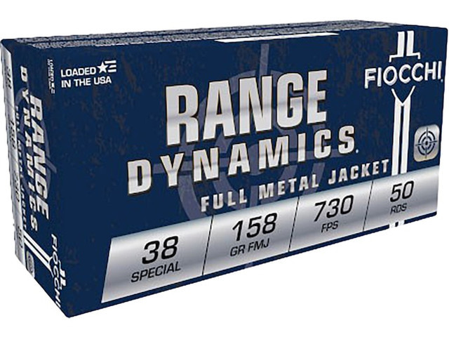 Fiocchi Range Dynamics .38 Special 158gr FMJ, 730 fps Velocity