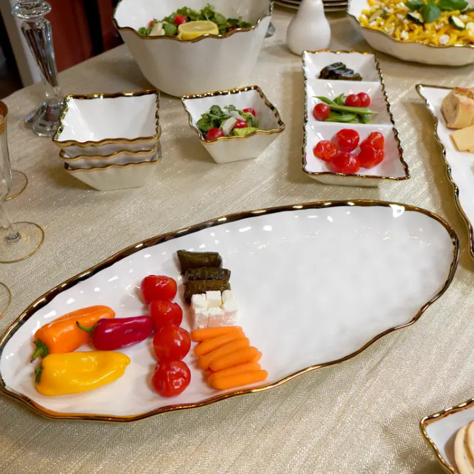 Certified International Regency Gold Oval Fish Platter