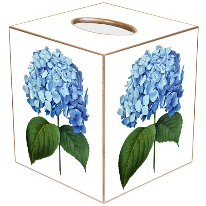 Marye-Kelley Niko Blue Hydrangea Tissue Box