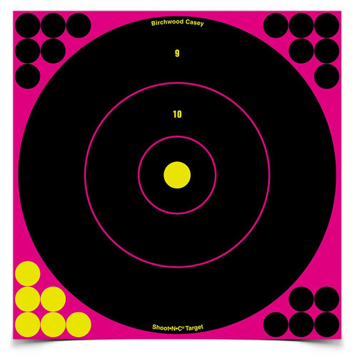 Birchwood Casey Shoot-N-C 12-Inch Pink Bullseye Reactive Targets 6-Pack