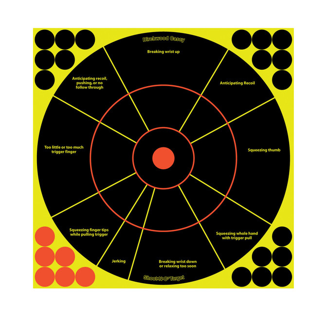 Birchwood Casey Shoot-N-C 12 Inch Handgun Trainer Targets 5-Pack