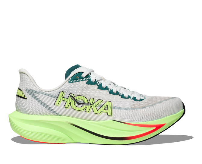 HOKA Men’s Mach 7 Lightweight Wide Running Shoes - Frost/Neon Yuzu