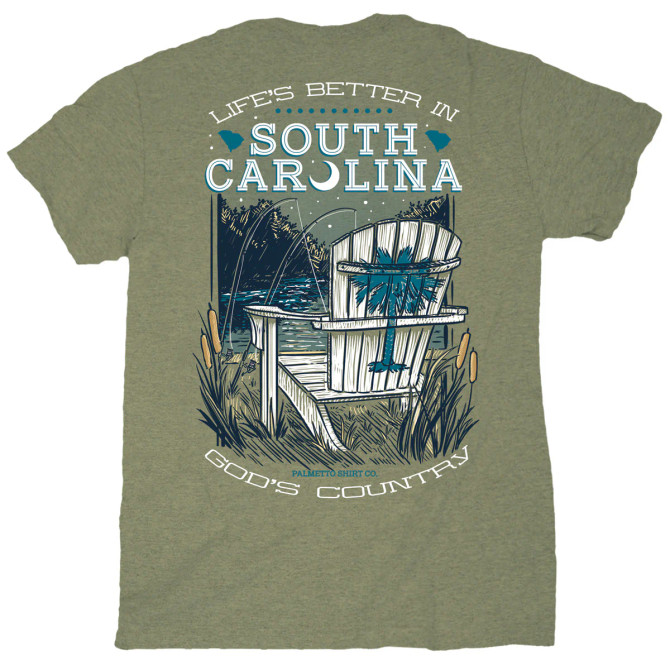 Palmetto Shirt Co. Men's God's Country Tee - Heather Green