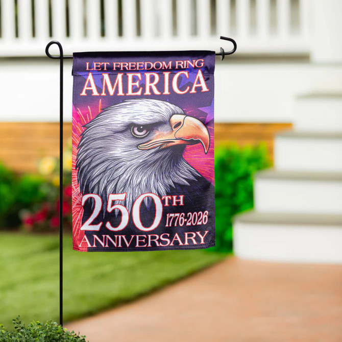 Evergreen 250th Anniversary Let Freedom Ring Lustre Garden Flag