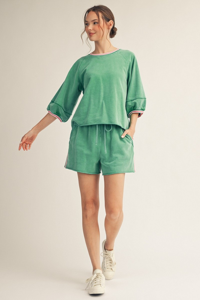 Jodifl Women's Green Washed Top
