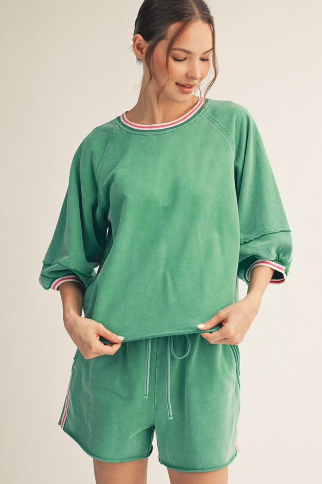 Jodifl Women's Green Washed Top