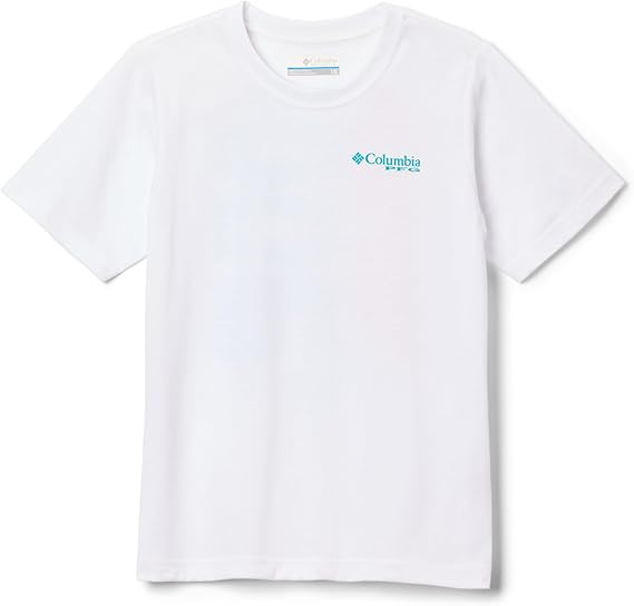 Columbia Youth Boys PFG Big Fisher Short Sleeve Tee - White Graphic