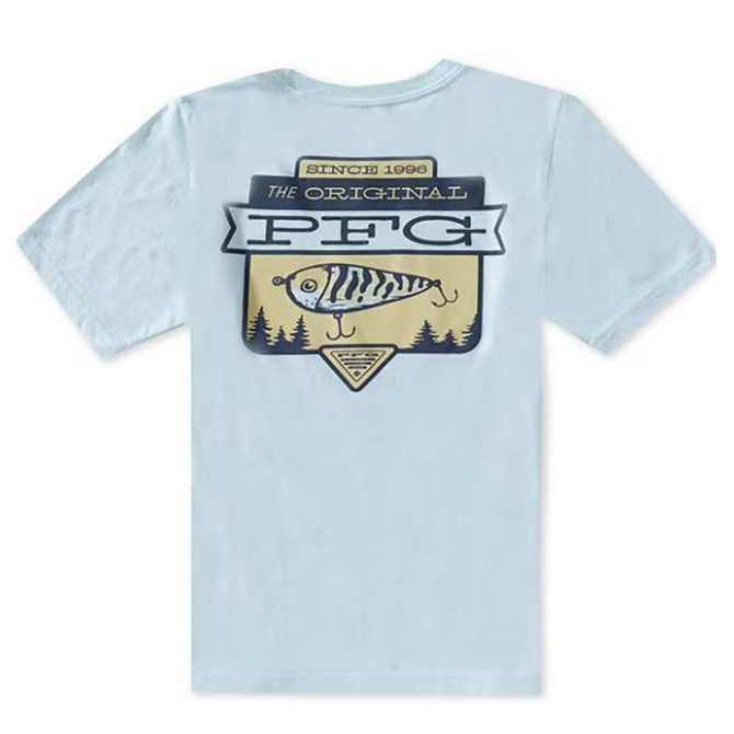 Columbia Youth Boys PFG Big Fisher Short Sleeve Tee - Marine Light Graphic