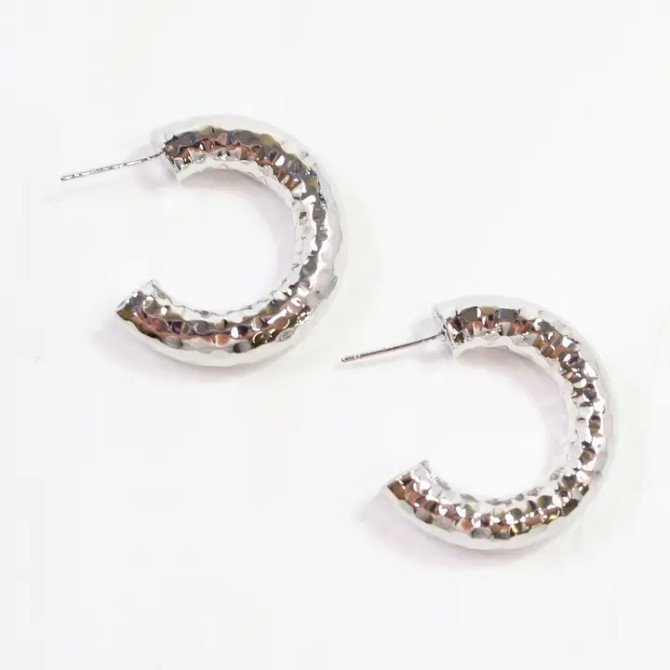 Caroline Hill Agatha Hoop Earring Silver