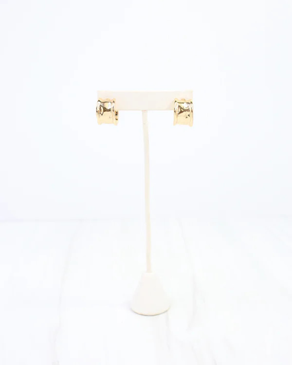 Caroline Hill Port Gibson Hammered Hoop Earring - Gold