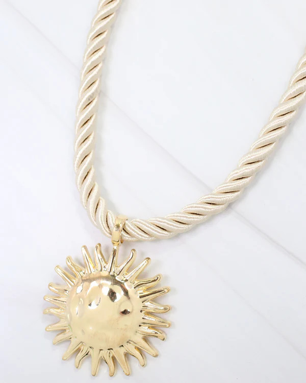 Caroline Hill Grand Haven Sun Cord Necklace Gold