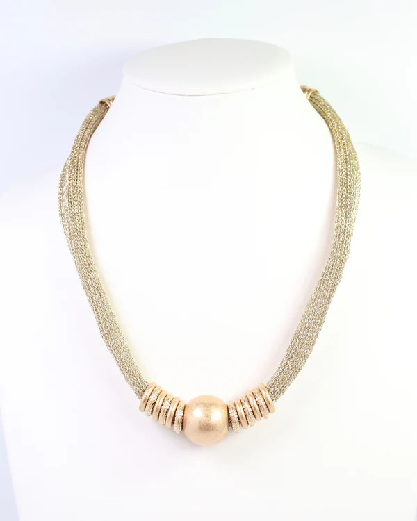Caroline Hill Ludington Statement Necklace Worn Gold