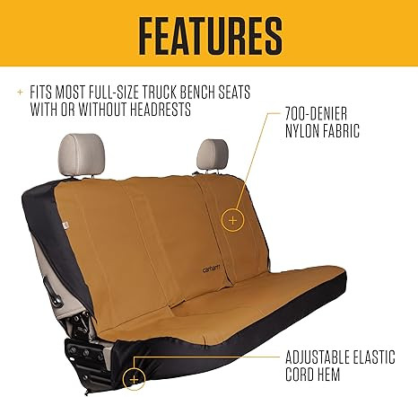 Carhartt 700D Nylon Duck Canvas Automotive Bench Seat Cover - Carhartt Brown