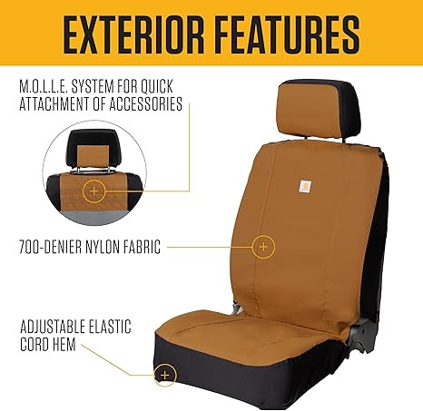 Carhartt 700D Nylon Canvas Fitted Bucket Seat Cover - Bluestone