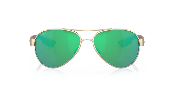 Costa Del Mar Loreto Polarized Sunglasses Rose Gold with Green Mirror 580G Glass Lenses