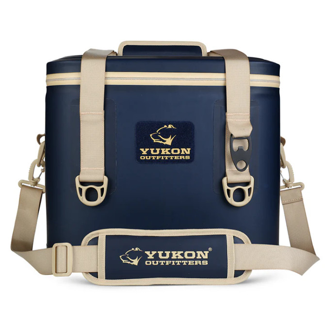 Yukon Outfitters 30 Can Tech Cooler- Navy/Tan
