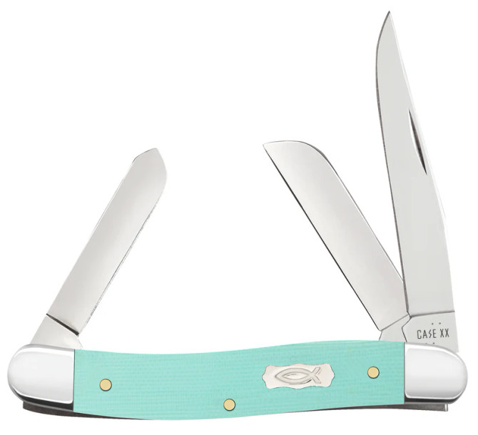 Case Knives Smooth Seafoam Green G-10 Medium Stockman