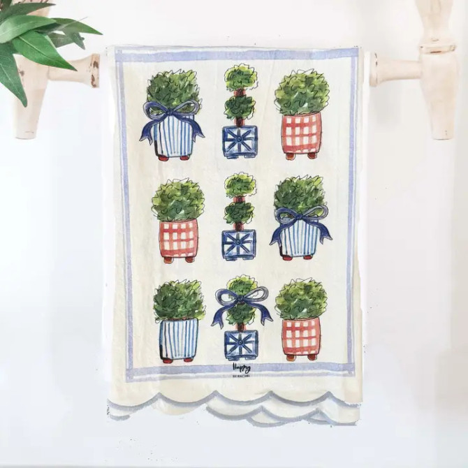 Happy By Rachel Plants and Bows Towel