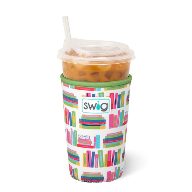 Swig Life Medium Iced Cup Coolie - Book Club