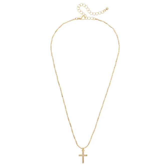 Canvas Eloise Cross Necklace - Shiny Gold