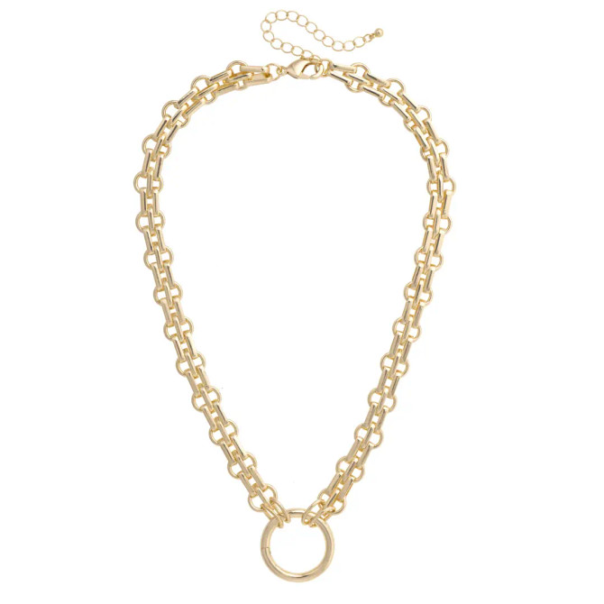 Canvas Karson Layered Circle Necklace - Shiny Gold