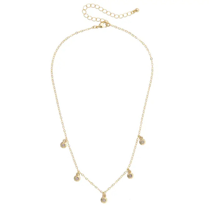 Canvas Lana Rhinestone Charm Necklace - Shiny Gold