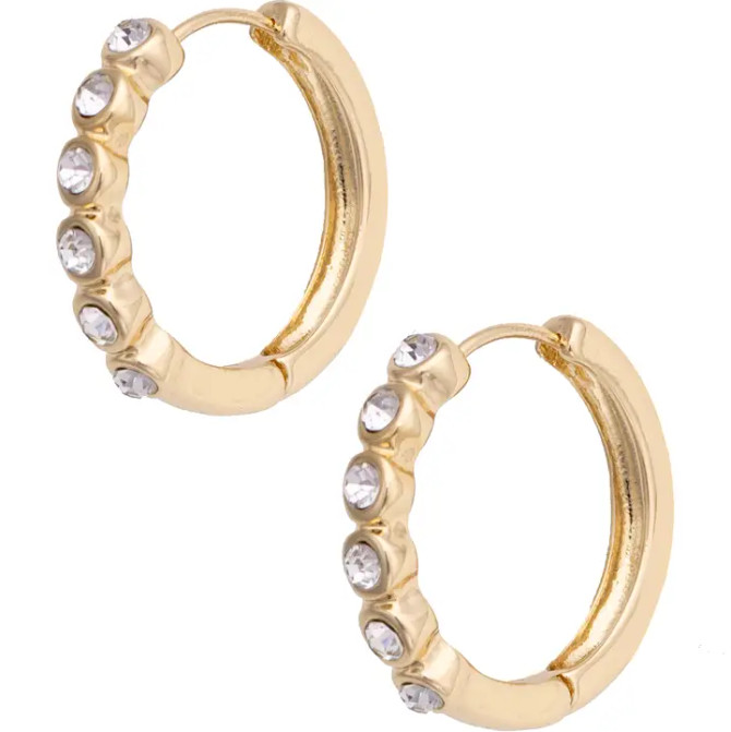 Canvas Frankie Pave Hinged Hoop Earrings - Shiny Gold