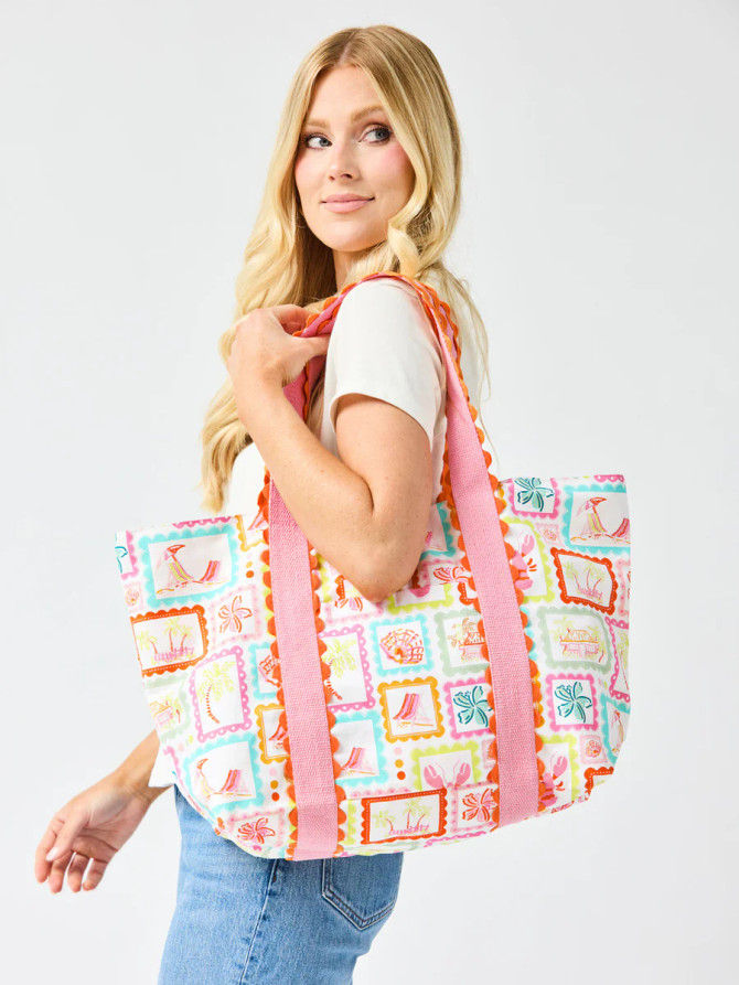 Mary Square Capri Carryall Tote Bag - Happy Place