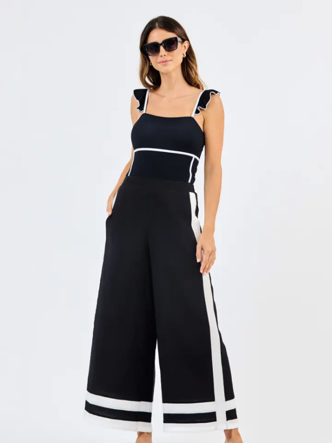 Mary Square Women's Whitley Beach Pants - Black/White