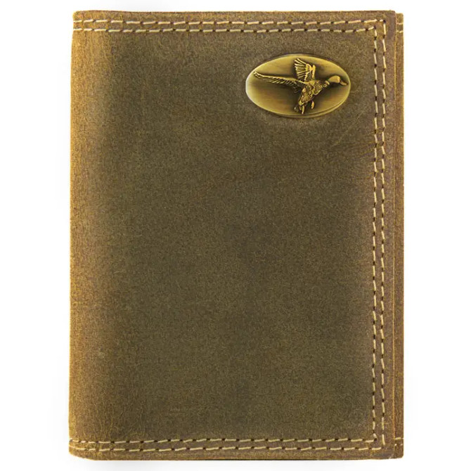 Zep-Pro Mallard Vintage Tan Leather Trifold Wallet
