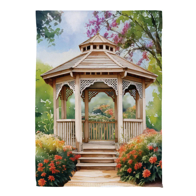 Evergreen Garden Gazebo Suede Garden Flag