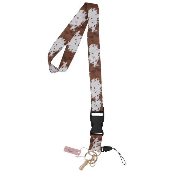 Simply Southern Breakaway Lanyard - Cow Print