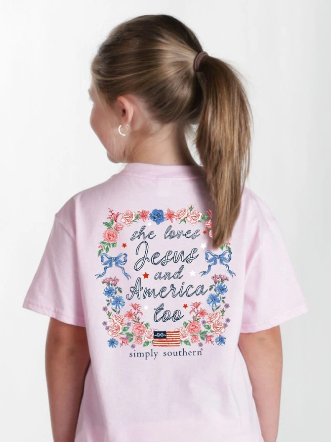 Simply Southern Youth Jesus Tee - Peony