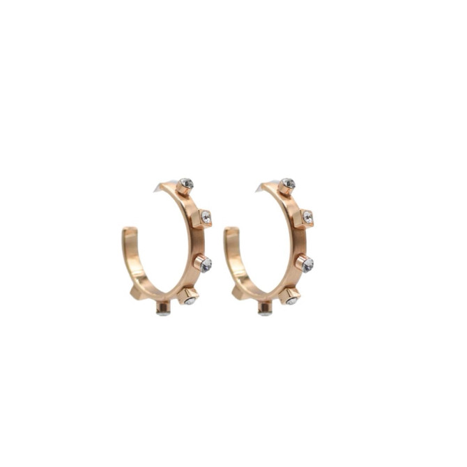 Smith & Co. Gold Metal Hoop - Crystal