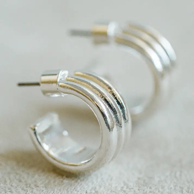 Smith & Co. Triple Mini Hoop - Silver