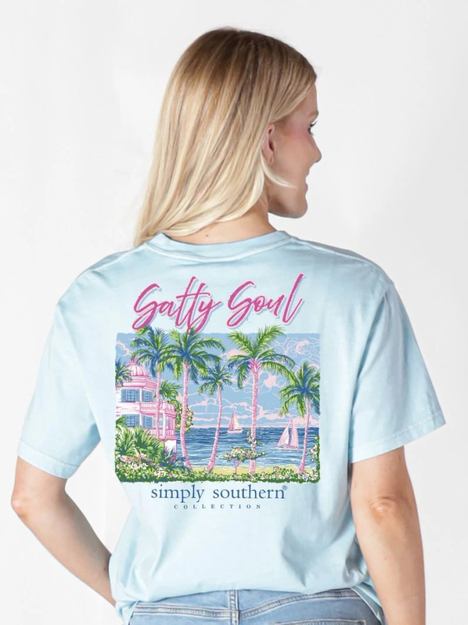 Simply Southern Women's Salty Soul Tee - Ice