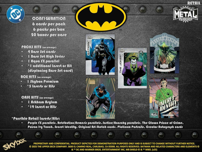 Upper Deck SkyBox Metal Batman Trading Cards Blaster Box