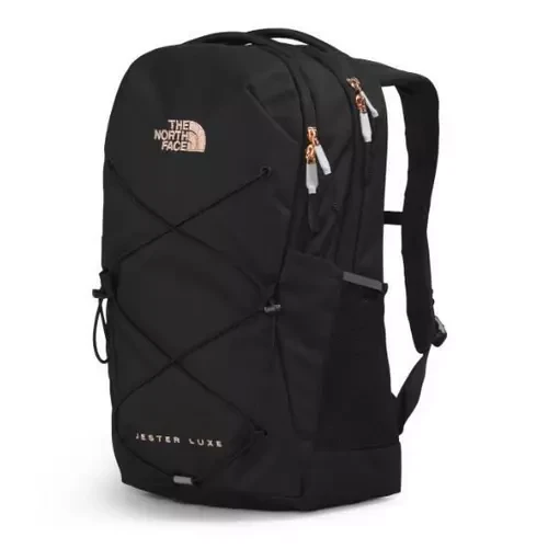 The North Face Women's Jester Luxe Backpack - TNF Black/Burnt Coral Metallic