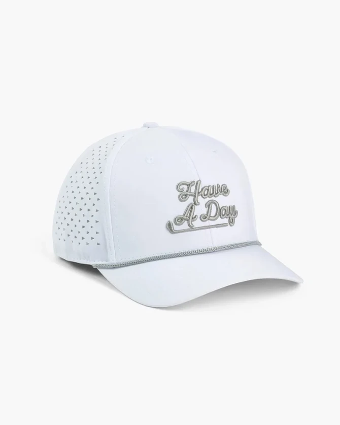 Breezy Golf Men's Have A Day White Perforated Performance Hat