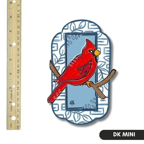 DK Designs Blue and White Cardinal Mini
