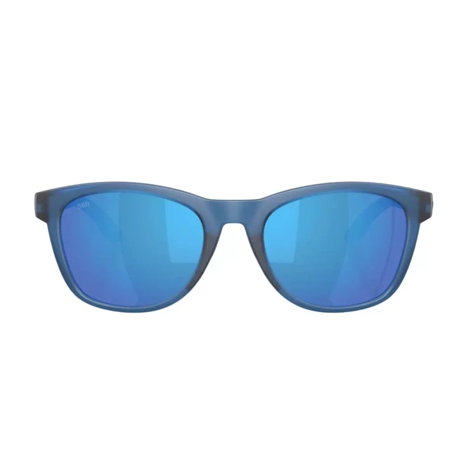 Costa Del Mar Aleta Polarized Sunglasses Matte Translucent Blue with Blue Mirror 580G Glass Lenses