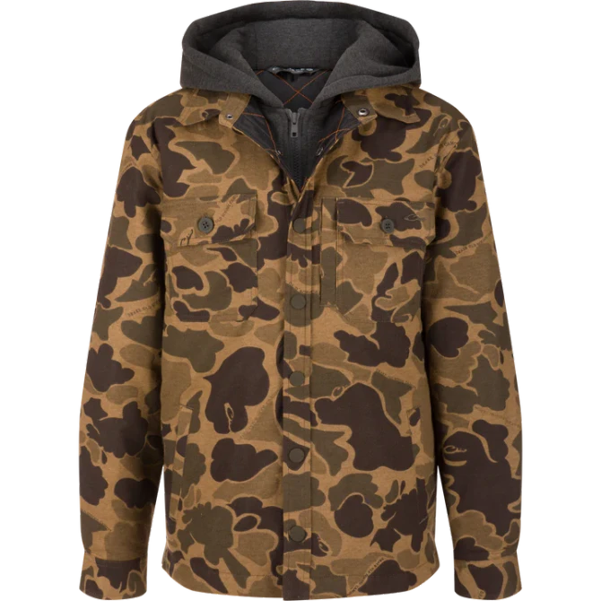 Drake Youth Campfire Flannel Hoodie - Old School Sport
