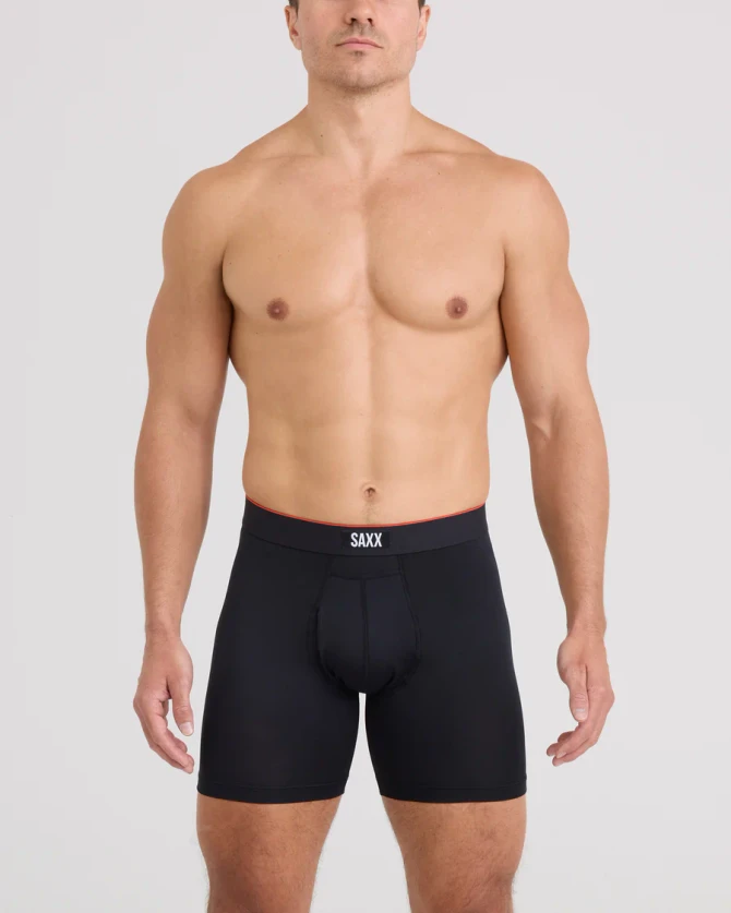 Saxx Men's Multi-Sport Mesh Performance Boxer Brief 6" - Black