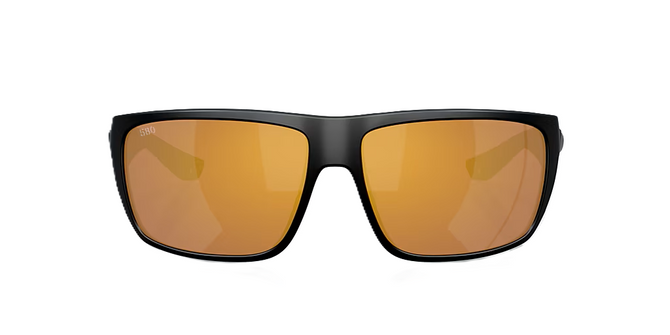 Costa Del Mar Fly Line Polarized Sunglasses Matte Black with Gold Mirror 580P Polycarbonate Lenses