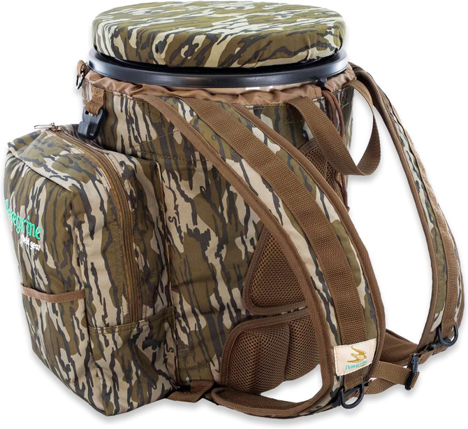 Peregrine Field Gear Venture Bucket Pack, Insulated Cooler Backpack 5 Gallon Bucket with Silent Spinning Seat Cushion Lid