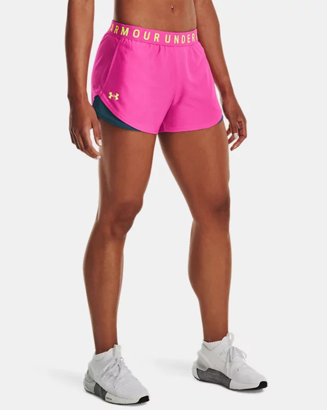 Under Armour Women's Play Up Short 3.0- Rebel Pink/Static Blue