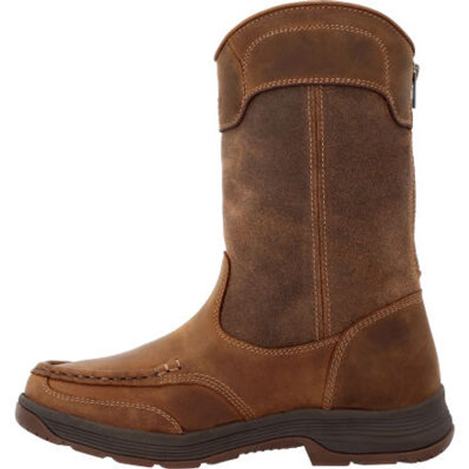 Georgia Boot Athens SuperLyte Alloy Toe Waterproof Wellington Pull-On-Brown