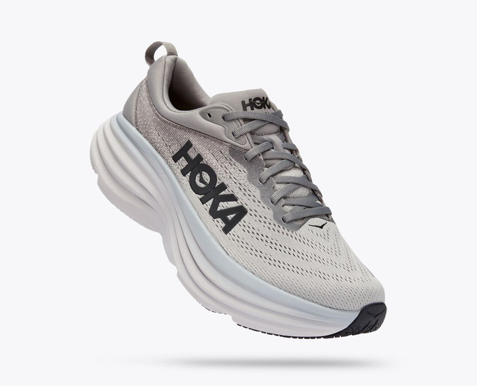 Hoka Men's Bondi 8 Running Shoe-Sharkskin/Harbor Mist