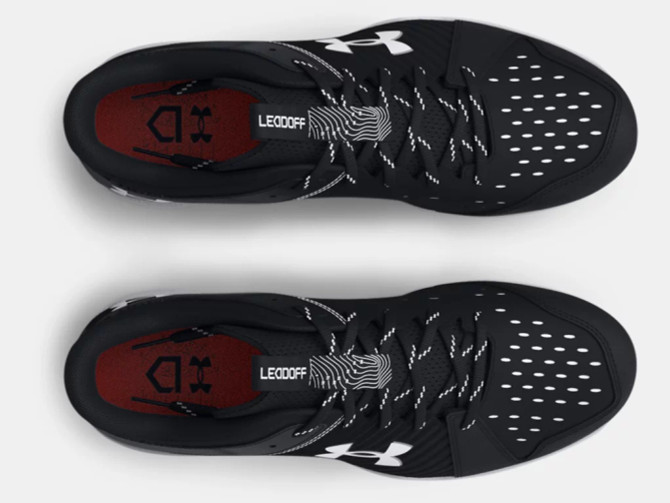 Under Armour Boys' Leadoff Low RM- Black/Black/White